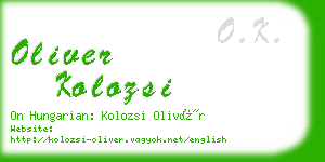 oliver kolozsi business card